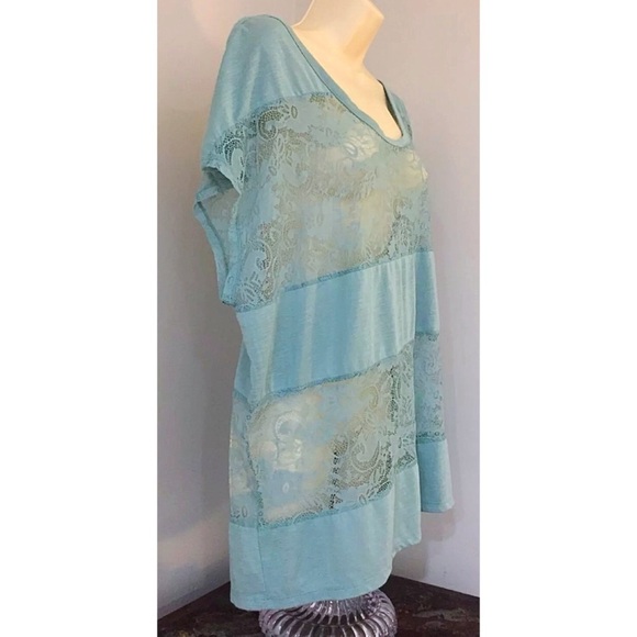 TORRID Sz 3 Sleeveless Sheer Lace Green Top - Picture 3 of 7